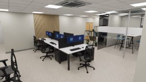 office furniture installation for Currie Young office in Stoke-on-Trent