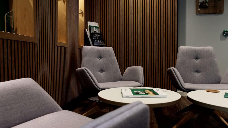 Reception lounge furniture Stafford installed for Altecnic workspace